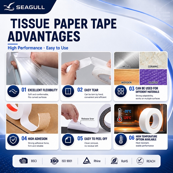 Double Sided Paper Tissue Tape Advantages